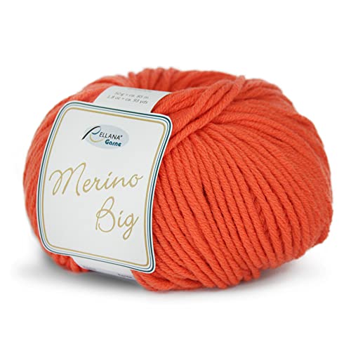 Rellana Merino Big, 60% Schurwolle (Merino), 40% Polyacryl 15 tolle Farben! (24 orange) von Merino