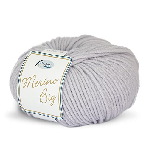Rellana Wolle Merino Big Fb. 14 - grau Wolle Nadelstärke 5 - 6 mit Merinowolle zum Stricken & Häkeln, Mützenwolle Rellana Wolle Merino Big Fb. 14 - grau Wolle Nadelstärke 5 - 6 mit Merinowolle zum Stricken & Häkeln, Mützenwolle von Merino