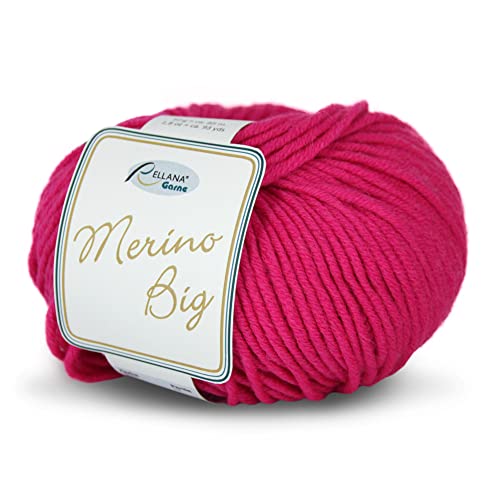 Rellana Wolle Merino Big Fb. 34 - Wolle pink Nadelstärke 5 - 6 mit Merinowolle zum Stricken & Häkeln, Mützenwolle Rellana Wolle Merino Big Fb. 34 - Wolle pink Nadelstärke 5 - 6 mit Merinowolle zum Stricken & Häkeln, Mützenwolle von Merino