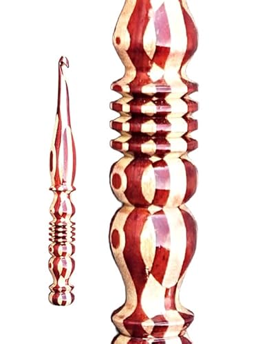 Merit wooden craft Handgefertigte Häkelnadeln, Kunstharz, Epoxidharz, Holzmischung, ergonomisch, weicher Griff, Strickgewebe, Bastelgarn, verschiedene Größen, Häkelnadeln (3,5 mm) von Merit wooden craft