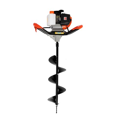 Mermajestic 52cc 2 Takt Portable Erdbohrer mit 3 Bohrer (10cm/15cm/20cm), Leicht, Langlebig Kohlenstoffstahl Bohrer, VerläNgerung Bar, füR Baumpflanzung, Zaunpfosten und Landschaftsbau von Mermajestic