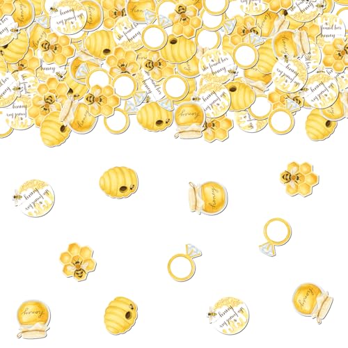 200 Stück Bienen-Konfetti für Tische, "She Found Her Honig", Brautparty, Dekoration, Hummel, Diamantring, Tischdeor für Frauen, Honigbiene, Braut zu Biene, Brautparty, Verlobung, Hochzeit von Merrystorm