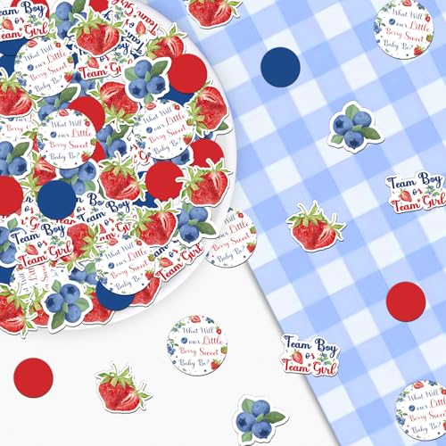 200 Stück Blaubeer-Erdbeer-Konfetti, eine süße Beere, Tischdekoration, Konfetti, Beeren-Thema, Team, Jungen, Dekoration für Geschlecht, Babyparty, Geburtstagsparty, Zubehör 200 Stück Blaubeer-Erdbeer-Konfetti, eine süße Beere, Tischdekoration, Konfetti, Beeren-Thema, Team, Jungen, Dekoration für Geschlecht, Babyparty, Geburtstagsparty, Zubehör von Merrystorm