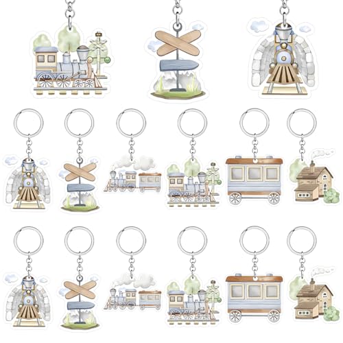 24 Stück Zug-Schlüsselanhänger, Partygeschenke, Retro-Zug-Geburtstagsdekorationen, Acryl-Zug-Schlüsselanhänger, Zug-Geschenke, Zubehör für Zug, Geburtstagsparty, Dekorationen, Babyparty, Partyzubehör 24 Stück Zug-Schlüsselanhänger, Partygeschenke, Retro-Zug-Geburtstagsdekorationen, Acryl-Zug-Schlüsselanhänger, Zug-Geschenke, Zubehör für Zug, Geburtstagsparty, Dekorationen, Babyparty, Partyzubehör von Merrystorm