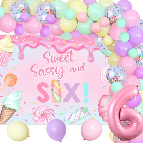 6th Dessert Balloons Arch Garland Birthday Decorations Sweet Sassy and Six Backdrop Macarons Balloons Garland Number 6 Foil Balloon for Six Birthday Decoration Girl Princess 6th Dessert Balloons Arch Garland Birthday Decorations Sweet Sassy and Six Backdrop Macarons Balloons Garland Number 6 Foil Balloon for Six Birthday Decoration Girl Princess von Merrystorm
