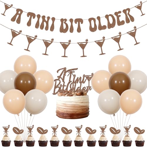 A Tini Bit Older Espresso Martini Dekorationen Martini Bar Thema Geburtstag Party Dekorationen Kaffee Martini Girlande Buchstaben Banner Kaffeebohnen Schokolade Kuchen Topper mit Luftballons für von Merrystorm