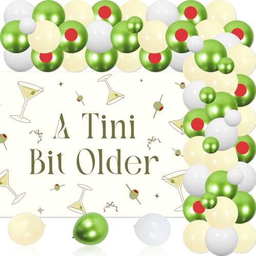 A Tini Bit Older Martini Party Dekorationen Grün Martini Bar Themed Geburtstag Party Hintergrund Tini Bar Weenies und Tinis Banner mit Ballongirlande Bogen Kit für Frauen Geburtstagsfeier Bachelorette A Tini Bit Older Martini Party Dekorationen Grün Martini Bar Themed Geburtstag Party Hintergrund Tini Bar Weenies und Tinis Banner mit Ballongirlande Bogen Kit für Frauen Geburtstagsfeier Bachelorette von Merrystorm