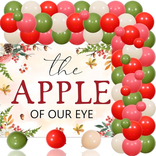 Apple of Our Eye Babyparty-Dekorationen, rot-grünes Apfel-Thema, Babyparty, Hintergrund, Ballon-Girlande, Bogen-Set, Frühlingsfrucht-Themen-Dekorationen für schwangere Frauen, Partyzubehör Apple of Our Eye Babyparty-Dekorationen, rot-grünes Apfel-Thema, Babyparty, Hintergrund, Ballon-Girlande, Bogen-Set, Frühlingsfrucht-Themen-Dekorationen für schwangere Frauen, Partyzubehör von Merrystorm