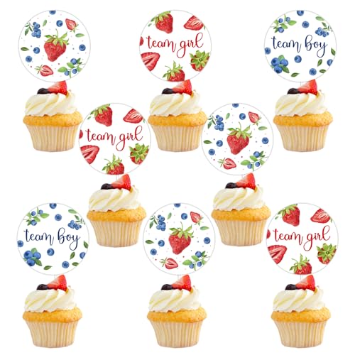 Berry Sweet Cupcake-Topper für Babyparty, Motiv: Blaubeere, Erdbeere, Babyparty, Cupcake-Topper, Beeren-Team-Mädchen, Team-Jungen, Geschlecht, Revea-Dekorationen für Baby, Mädchen, Jungen, Geschlecht, Berry Sweet Cupcake-Topper für Babyparty, Motiv: Blaubeere, Erdbeere, Babyparty, Cupcake-Topper, Beeren-Team-Mädchen, Team-Jungen, Geschlecht, Revea-Dekorationen für Baby, Mädchen, Jungen, Geschlecht, von Merrystorm