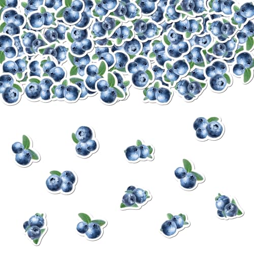 Blaubeer-Konfetti für Tisch, Heidelbeer-Party-Dekorationen, süße Beeren, Tischstreudekoration für Mädchen, Obst-Thema, Geburtstag, Babyparty, Brautparty, Party-Dekoration, Zubehör, 200 Stück von Merrystorm