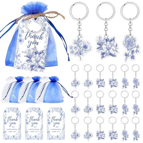 Blaue florale Brautparty-Dekorationen, "Something Blue Before I Do", Schlüsselanhänger, Geschenktüten, Dankeschön-Tags mit Schnur, blaue Blume, Partygeschenke für Frauen, Hochzeit, Verlobung, Blaue florale Brautparty-Dekorationen, "Something Blue Before I Do", Schlüsselanhänger, Geschenktüten, Dankeschön-Tags mit Schnur, blaue Blume, Partygeschenke für Frauen, Hochzeit, Verlobung, von Merrystorm