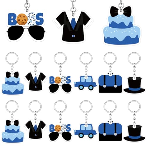 Boss-Schlüsselanhänger, Blau / Schwarz, für Baby-Party, Boss, Acryl, Babyparty, Party-Geschenke, Zubehör für Babyparty, 1. Geburtstag, Babyparty, Partyzubehör, 24 Stück Boss-Schlüsselanhänger, Blau / Schwarz, für Baby-Party, Boss, Acryl, Babyparty, Party-Geschenke, Zubehör für Babyparty, 1. Geburtstag, Babyparty, Partyzubehör, 24 Stück von Merrystorm