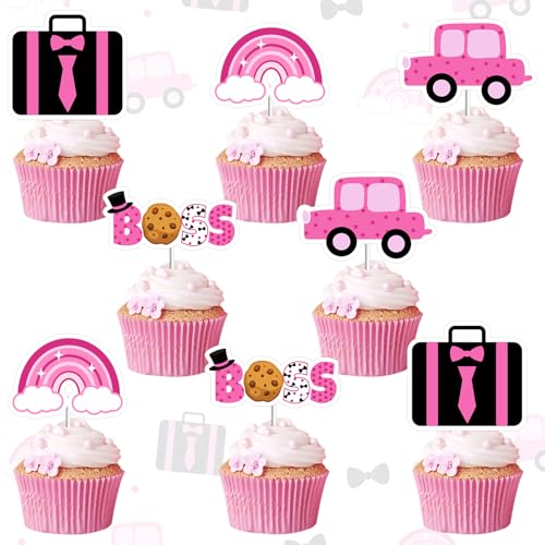 Cupcake-Topper für Mädchen, Motiv: Bossday, Partydekoration, Auto-Boss-Thema, Tischaufsatz, für Babyboss, 1., 2., 3. Geburtstag, Partydekoration, 36 Stück Cupcake-Topper für Mädchen, Motiv: Bossday, Partydekoration, Auto-Boss-Thema, Tischaufsatz, für Babyboss, 1., 2., 3. Geburtstag, Partydekoration, 36 Stück von Merrystorm