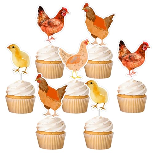 Cupcake-Topper mit Huhn, Bauernhoftiere, Cupcake-Topper, Huhn, Geburtstagsparty, Babyparty, Dekorationen für Jungen, Mädchen, Kinder, 1., 2., 3. Geburtstag, Party, Küken, Geburtstagsparty, Zubehör, 36 Cupcake-Topper mit Huhn, Bauernhoftiere, Cupcake-Topper, Huhn, Geburtstagsparty, Babyparty, Dekorationen für Jungen, Mädchen, Kinder, 1., 2., 3. Geburtstag, Party, Küken, Geburtstagsparty, Zubehör, 36 von Merrystorm