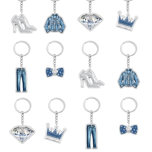 Denim- und Diamant-Schlüsselanhänger, Partyzubehör, Blau, Silber, Denim und Diamanten, Party-Dekorationen, Jeans, Brautparty, Gastgeschenke für Frauen, Schmuck, Geburtstag, Brautparty Denim- und Diamant-Schlüsselanhänger, Partyzubehör, Blau, Silber, Denim und Diamanten, Party-Dekorationen, Jeans, Brautparty, Gastgeschenke für Frauen, Schmuck, Geburtstag, Brautparty von Merrystorm