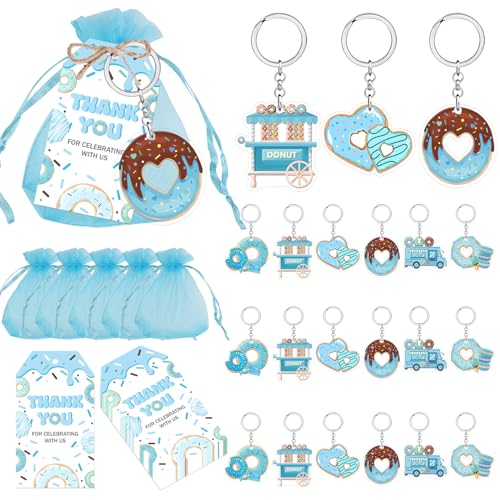 Donut-Partygeschenke, blaue Donut-Geburtstagsparty-Dekorationen, Geschenktüten, Füller, Donut-Schlüsselanhänger, Dankeschön-Etiketten, blaue Organza-Beutel für süße Menschen, Donut-Geburtstag Donut-Partygeschenke, blaue Donut-Geburtstagsparty-Dekorationen, Geschenktüten, Füller, Donut-Schlüsselanhänger, Dankeschön-Etiketten, blaue Organza-Beutel für süße Menschen, Donut-Geburtstag von Merrystorm