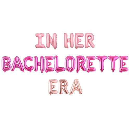 Folienballon-Banner mit Aufschrift "In Her Bachelorette Era", rosa Bachelorette-Party-Dekorationen, Banner für Verlobung, Hochzeit, Brautparty, Junggesellinnenabschied, Dekozubehör Folienballon-Banner mit Aufschrift "In Her Bachelorette Era", rosa Bachelorette-Party-Dekorationen, Banner für Verlobung, Hochzeit, Brautparty, Junggesellinnenabschied, Dekozubehör von Merrystorm