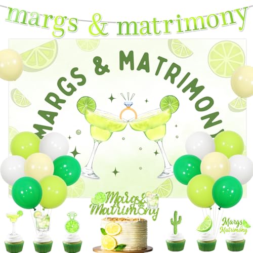 Margs & Matrimony Bachelorette Party Dekoration Grüne Margs & Ehe Brautdusche Hintergrund Bachelorette Banner Martini Cocktail Thema Kuchen Topper Latex Ballon für Frauen Bachelorette Brautparty Margs & Matrimony Bachelorette Party Dekoration Grüne Margs & Ehe Brautdusche Hintergrund Bachelorette Banner Martini Cocktail Thema Kuchen Topper Latex Ballon für Frauen Bachelorette Brautparty von Merrystorm