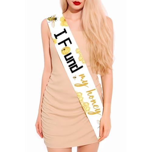 Merrystorm I Found My Honey Schärpe She Found Her Honey Brautdusche Dekorationen Braut zu Biene Schärpe für Frauen, Honigbienen-Thema, Brautparty, Junggesellinnenabschied, Verlobung, Hochzeit, Party von Merrystorm