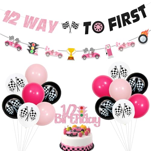 Rennwagen Halber Geburtstag Dekoationen Rosa 1/2 Weg zum ersten Banner Vintage Rennwagen Themed Girlande 1/2 Geburtstag Kuchen Topper Karierte Flagge Gedruckt Luftballons Kit für Mädchen 6 Monate Rennwagen Halber Geburtstag Dekoationen Rosa 1/2 Weg zum ersten Banner Vintage Rennwagen Themed Girlande 1/2 Geburtstag Kuchen Topper Karierte Flagge Gedruckt Luftballons Kit für Mädchen 6 Monate von Merrystorm