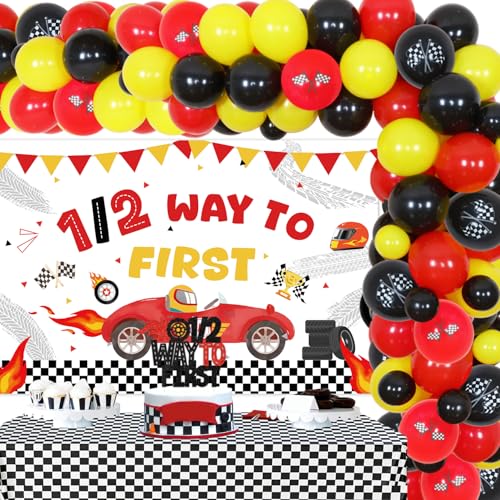 Rennwagen Halber Geburtstag Dekoationen Vintage Rennwagen Thema 1/2 Weg zum ersten Hintergrund 1/2 Geburtstag Kuchen Topper Karierte Tischdecke Ballon Girlande Bogen Set für Jungen 6 Monate Geburtstag Rennwagen Halber Geburtstag Dekoationen Vintage Rennwagen Thema 1/2 Weg zum ersten Hintergrund 1/2 Geburtstag Kuchen Topper Karierte Tischdecke Ballon Girlande Bogen Set für Jungen 6 Monate Geburtstag von Merrystorm