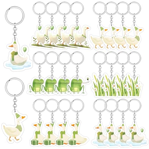 Silly Goose Schlüsselanhänger, Gans, Acryl, Grün, für Kindergeburtstag, Babyparty, Partyzubehör, lustige Geschenke, Klassenzimmerpreise, 24 Stück von Merrystorm