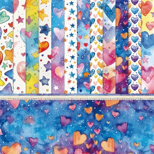 Scrapbook Papier Blau Scrapbook Bastelpapier, 48 Blatt Decoupage Papier Block mit Liebe Stern Muster, 15.2x15.2 cm/6x6 in Einseitiges Scrapbooking Papier Niedlich Dekorpapier für Journal Scrapbooking Scrapbook Papier Blau Scrapbook Bastelpapier, 48 Blatt Decoupage Papier Block mit Liebe Stern Muster, 15.2x15.2 cm/6x6 in Einseitiges Scrapbooking Papier Niedlich Dekorpapier für Journal Scrapbooking von MerwDeeyt