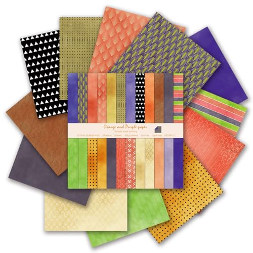 Scrapbook Papier Buntes Scrapbook Bastelpapier, 30,5x30,5 cm Scrapbooking Papier Doppelseitiges Muster Dekorpapier, 24 Blat Decoupage Papier Motivpapier für Journal Scrapbooking von MerwDeeyt
