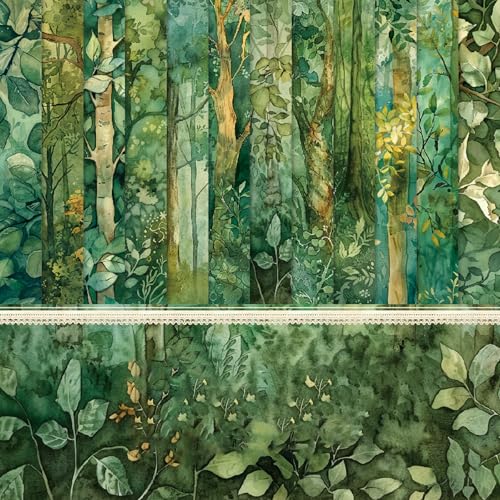 Scrapbook Papier Grün Wald Muster Scrapbook Bastelpapier, 48 Blatt Scrapbooking Papier Motivpapier mit Baum Muster, 15.2x15.2 cm/6x6 in Einseitiges Decoupage Papier Block Dekorpapier Scrapbook Papier Grün Wald Muster Scrapbook Bastelpapier, 48 Blatt Scrapbooking Papier Motivpapier mit Baum Muster, 15.2x15.2 cm/6x6 in Einseitiges Decoupage Papier Block Dekorpapier von MerwDeeyt