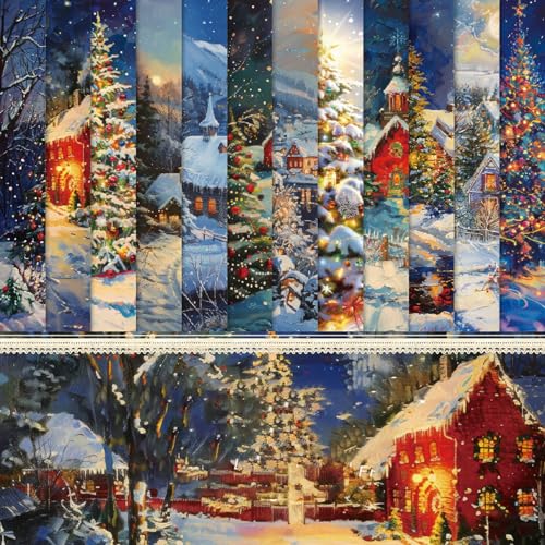 Scrapbook Papier Winter Bastelpapier mit Muster, 48 Blatt Dekorpapier, Einseitiges Decoupage Block mit Schneeflocke Weihnachtsbaum Muster, 15.2x15.2 cm Scrapbook Papier Winter Bastelpapier mit Muster, 48 Blatt Dekorpapier, Einseitiges Decoupage Block mit Schneeflocke Weihnachtsbaum Muster, 15.2x15.2 cm von MerwDeeyt