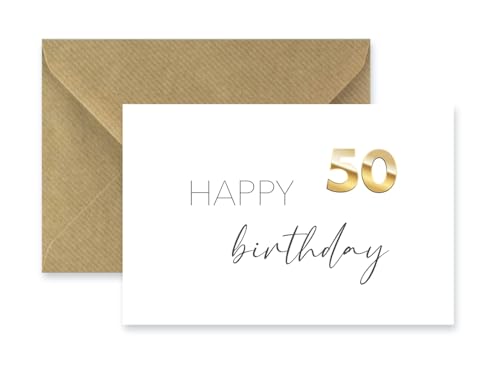 1 Premium-Geburtstagskarte zum 50. Geburtstag runder Geburtstag Klappkarte 10,5x14,8cm mit Umschlag happy birthday fünfzig Jahre Glückwunschkarte 1 Premium-Geburtstagskarte zum 50. Geburtstag runder Geburtstag Klappkarte 10,5x14,8cm mit Umschlag happy birthday fünfzig Jahre Glückwunschkarte von Merz Designkarten