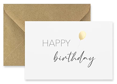 Merz Designkarten 1 edle Premium-Geburtstagskarte Klappkarte Happy Birthday 10,5x14,8 cm - mit einem Naturumschlag - Karte zum Geburtstag Alles Gute Glückwunschkarte Weiß Gold Merz Designkarten 1 edle Premium-Geburtstagskarte Klappkarte Happy Birthday 10,5x14,8 cm - mit einem Naturumschlag - Karte zum Geburtstag Alles Gute Glückwunschkarte Weiß Gold von Merz Designkarten