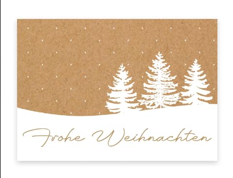 10 Premium-Weihnachtskarten Klappkarten 10,5x14,8cm - mit 10 Kuverts in Naturpapier Merry Christmas Frohe Weihnachten Grußkarte zu Weihnachten Weihnachtskarte x-Mas von Merz Designkarten