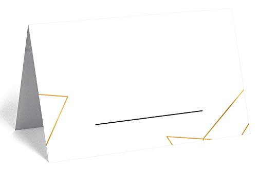 50 edle Premium-Tischkarten -18 Motive zur Auswahl - Platzkarten 300mg - 5,5 x 8,5cm (eine Seite) - Namenskarten Namensschilder für Hochzeit Feier Taufe Kommunion (edel, schlicht - Linien) von Merz Designkarten