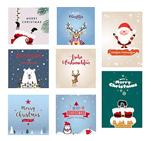8 Premium Weihnachtskarten Klappkarten Grußkarten für Weihnachten Karten Postkarten Weihnachtskarten mit Umschlag für Weihnachtsgrüsse an Freunde von Merz Designkarten