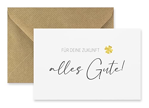 Merz Designkarten 1 edle Premium-Geburtstagskarte Klappkarte Abschied, Pension, Rente Mutterschutz 10,5x14,8cm - mit einem Naturumschlag für die Zukunft Alles Gute, Grußkarte, Weiß Gold Merz Designkarten 1 edle Premium-Geburtstagskarte Klappkarte Abschied, Pension, Rente Mutterschutz 10,5x14,8cm - mit einem Naturumschlag für die Zukunft Alles Gute, Grußkarte, Weiß Gold von Merz Designkarten