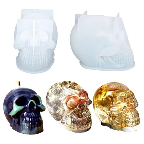 Harzformen Silikon, 3D-Schädel verbesserte Silikonformen für die Herstellung von Kerzen und Seife, Epoxidformen für DIY-Kunsthandwerksgeschenke, Heimdekoration, Halloween-Dekoration Harzformen Silikon, 3D-Schädel verbesserte Silikonformen für die Herstellung von Kerzen und Seife, Epoxidformen für DIY-Kunsthandwerksgeschenke, Heimdekoration, Halloween-Dekoration von Meschett