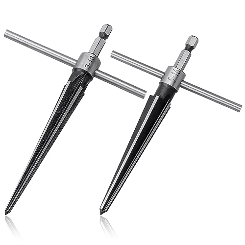 Mesee 2 Stück T-Griff Reibahle, Handlich Konische Reibahle, 1/4" T Förmige Konische Sechskantreibahle, Handreibahlen Kegelreibahle für Kegellöcher, Hamfering, Schraubensinklöcher, 3-13mm & 5-16mm Mesee 2 Stück T-Griff Reibahle, Handlich Konische Reibahle, 1/4" T Förmige Konische Sechskantreibahle, Handreibahlen Kegelreibahle für Kegellöcher, Hamfering, Schraubensinklöcher, 3-13mm & 5-16mm von Mesee