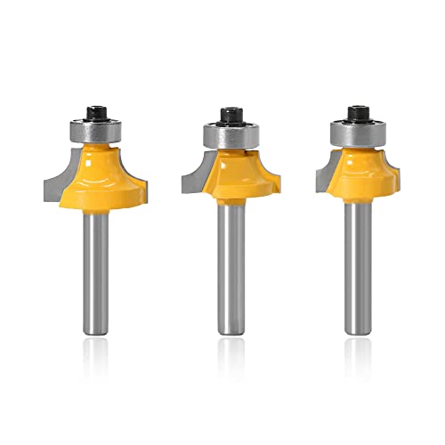 Mesee 3 Stück Runde Über Fräser Bits, 8mm Schaft Oberfräsen-Bits, Abrundfräser Standard Fräser Set, Kanten-Router-Bit mit Kugellager für Holzbearbeitung Werkzeug Wolfram Hartmetall Fräser Mesee 3 Stück Runde Über Fräser Bits, 8mm Schaft Oberfräsen-Bits, Abrundfräser Standard Fräser Set, Kanten-Router-Bit mit Kugellager für Holzbearbeitung Werkzeug Wolfram Hartmetall Fräser von Mesee