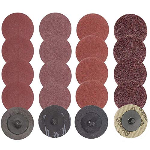 Mesee 40 Stück Teiliges Schleifscheiben-Set, 50mm 2 Zoll Schleifscheiben Pad Kit, Schleifblätter Schleifscheiben für Bohrschleifer Rotationswerkzeuge 24/60/120/240 Körnung von Mesee