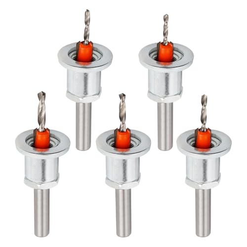 Mesee 5 Stück Kegelsenkerbohrer mit Tiefenanschlag, 8 mm runder Schaft, Begrenzung, Kegelbohrung, Kegelbohrer, Senkbohrung, Fräser-Bits, tiefenverstellbar, Senker, Spüle, Holzbearbeitung, Fräser-Set Mesee 5 Stück Kegelsenkerbohrer mit Tiefenanschlag, 8 mm runder Schaft, Begrenzung, Kegelbohrung, Kegelbohrer, Senkbohrung, Fräser-Bits, tiefenverstellbar, Senker, Spüle, Holzbearbeitung, Fräser-Set von Mesee