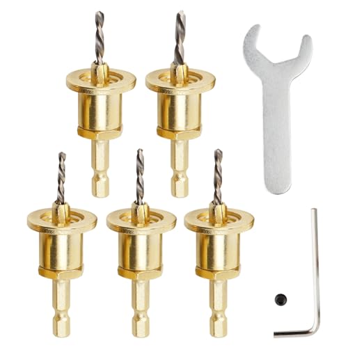Mesee 5-teiliges verstellbares Kegelsenker-Bohrer-Set, 1/4-Zoll-Sechskantschaft, Begrenzung, Kegelloch, Senkkopf-Bits, 2,8–4 mm, Kegelbohrer, Senkbohrer, Fräserbohrer, Holzbearbeitung, Lochbohrer Mesee 5-teiliges verstellbares Kegelsenker-Bohrer-Set, 1/4-Zoll-Sechskantschaft, Begrenzung, Kegelloch, Senkkopf-Bits, 2,8–4 mm, Kegelbohrer, Senkbohrer, Fräserbohrer, Holzbearbeitung, Lochbohrer von Mesee