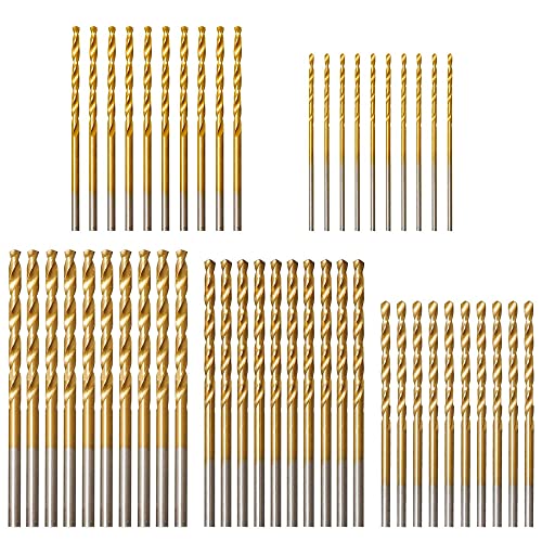Mesee 50 Stücke Mini Hand Spiralbohrer, HSS Micro Bohrer Set, Titanbeschichtung Spiralbohrer Metallbohrer Handspiralbohrer Bohrersets Werkzeuge für Holz, Metall, Glas, Holzbearbeitungswerkzeug Mesee 50 Stücke Mini Hand Spiralbohrer, HSS Micro Bohrer Set, Titanbeschichtung Spiralbohrer Metallbohrer Handspiralbohrer Bohrersets Werkzeuge für Holz, Metall, Glas, Holzbearbeitungswerkzeug von Mesee