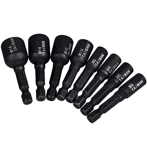 Mesee 8 Stück M4-M16 Gewindebohrer-Stecknuss-Adapter, 1/4 Zoll Sechskantschaft Maschinengewindebohrer Treiber, Gewindebohrer Stecknuss Nuss Adapter, Gewindebohrer-Steckschlüsselsatz für Bohrmaschine Mesee 8 Stück M4-M16 Gewindebohrer-Stecknuss-Adapter, 1/4 Zoll Sechskantschaft Maschinengewindebohrer Treiber, Gewindebohrer Stecknuss Nuss Adapter, Gewindebohrer-Steckschlüsselsatz für Bohrmaschine von Mesee