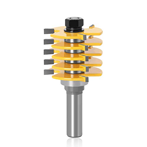 Mesee Fingergelenk-Fräser-Bit, 1,27 cm Schaft, professioneller 5 Klingen, 3 Rillen, verstellbarer Box-Frässtift, Holzbearbeitung, Meißelfräser Mesee Fingergelenk-Fräser-Bit, 1,27 cm Schaft, professioneller 5 Klingen, 3 Rillen, verstellbarer Box-Frässtift, Holzbearbeitung, Meißelfräser von Mesee