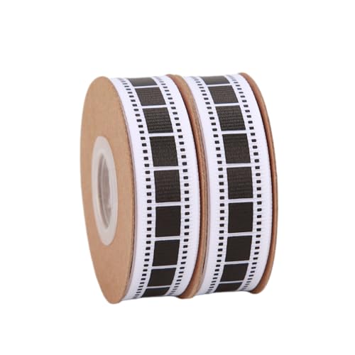 Meseey Filmstreifenbänder, 20 Meter, Schwarz und Weiß, Filmstreifen, Dekorationsmaterial, Party-Zubehör, 1,6 cm Filmrolle, Band für Party-Dekorationen, Geschenkverpackungen, Kränze, Basteln von Meseey