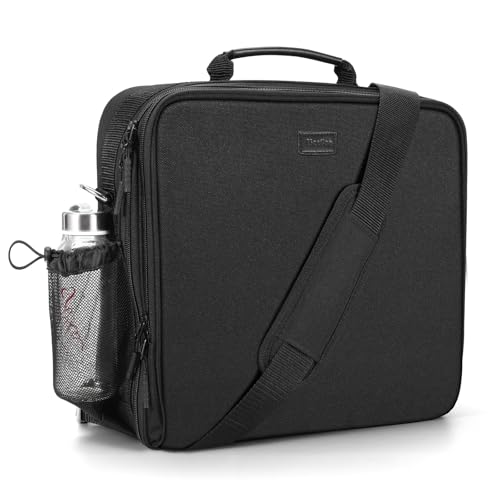 Messliee Reißverschluss-Ordner, 7,6 cm (3 Zoll) D-Ringbuch mit Wasserflaschenhalter, 700 Blatt Kapazität, mehrere Taschen, mit Tragegriff und Schultergurt, passend für 13-Zoll-Tablet-/Laptop-Geräte von Mesilee