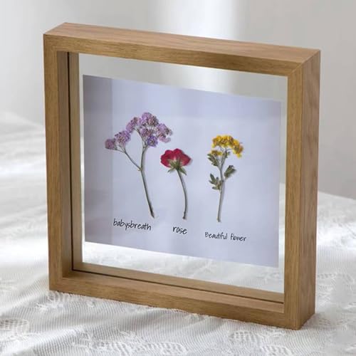 Mesnt 18x18cm Bilderrahmen MDF & Glas Quadrat Fotorahmen/Bilder Rahmen, zum Aufstellen, Holz von Mesnt