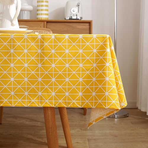 Mesnt Rechteckige Tischdecke, Polyester-Tischdecke mit Gittermuster für Esstisch, Küche, Geburtstagsfeier, Gelb, Stil 2, 140 x 220 cm Mesnt Rechteckige Tischdecke, Polyester-Tischdecke mit Gittermuster für Esstisch, Küche, Geburtstagsfeier, Gelb, Stil 2, 140 x 220 cm von Mesnt