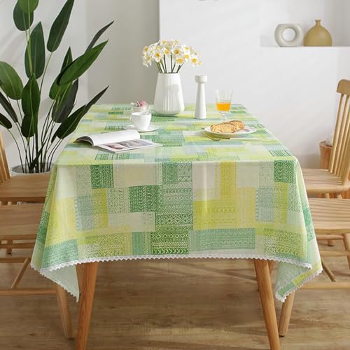 Tischdecke Esstisch Abwaschbar, Polyester Geometrisches Gittermuster Tischtuch für Esszimmer, Garten, Party, Hochzeiten oder Haushalt, Grün Gelb, Stil3, 110 x 110 cm Tischdecke Esstisch Abwaschbar, Polyester Geometrisches Gittermuster Tischtuch für Esszimmer, Garten, Party, Hochzeiten oder Haushalt, Grün Gelb, Stil3, 110 x 110 cm von Mesnt